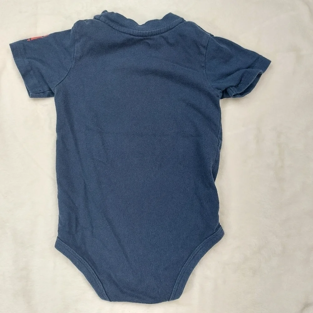 CARHARTT INFANT BOYS BLUE 4 WHEELER TOUGH SHORT SLEEVE BODY SUIT SIZE 24 MTH